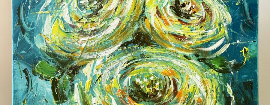 Flowers in acrylic